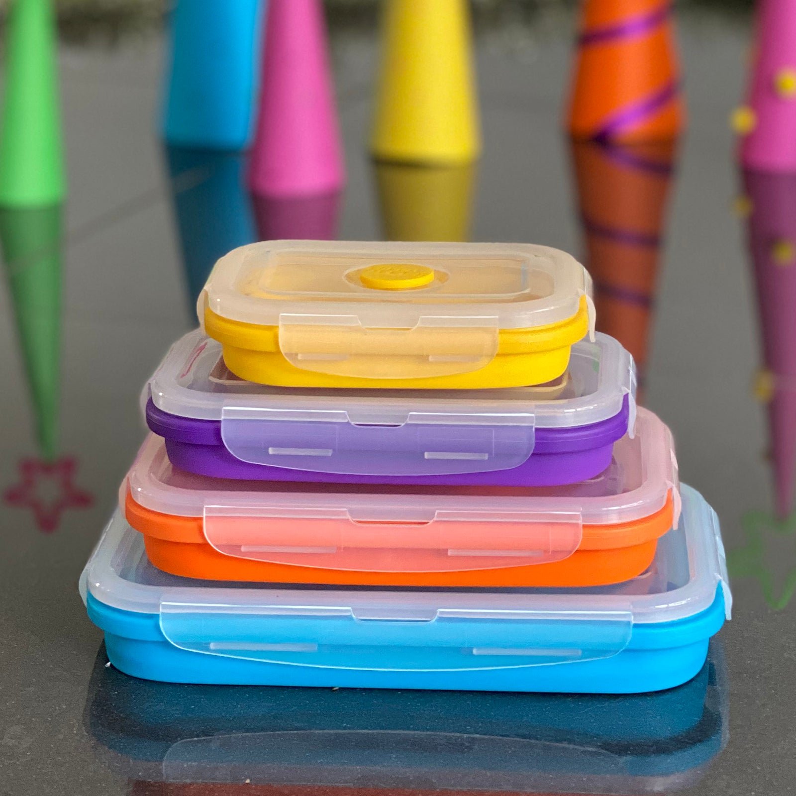 Rectangle Silicone Containers Signature Set (4-pc) — 350, 540, 800 & 1200 ml - Image 4