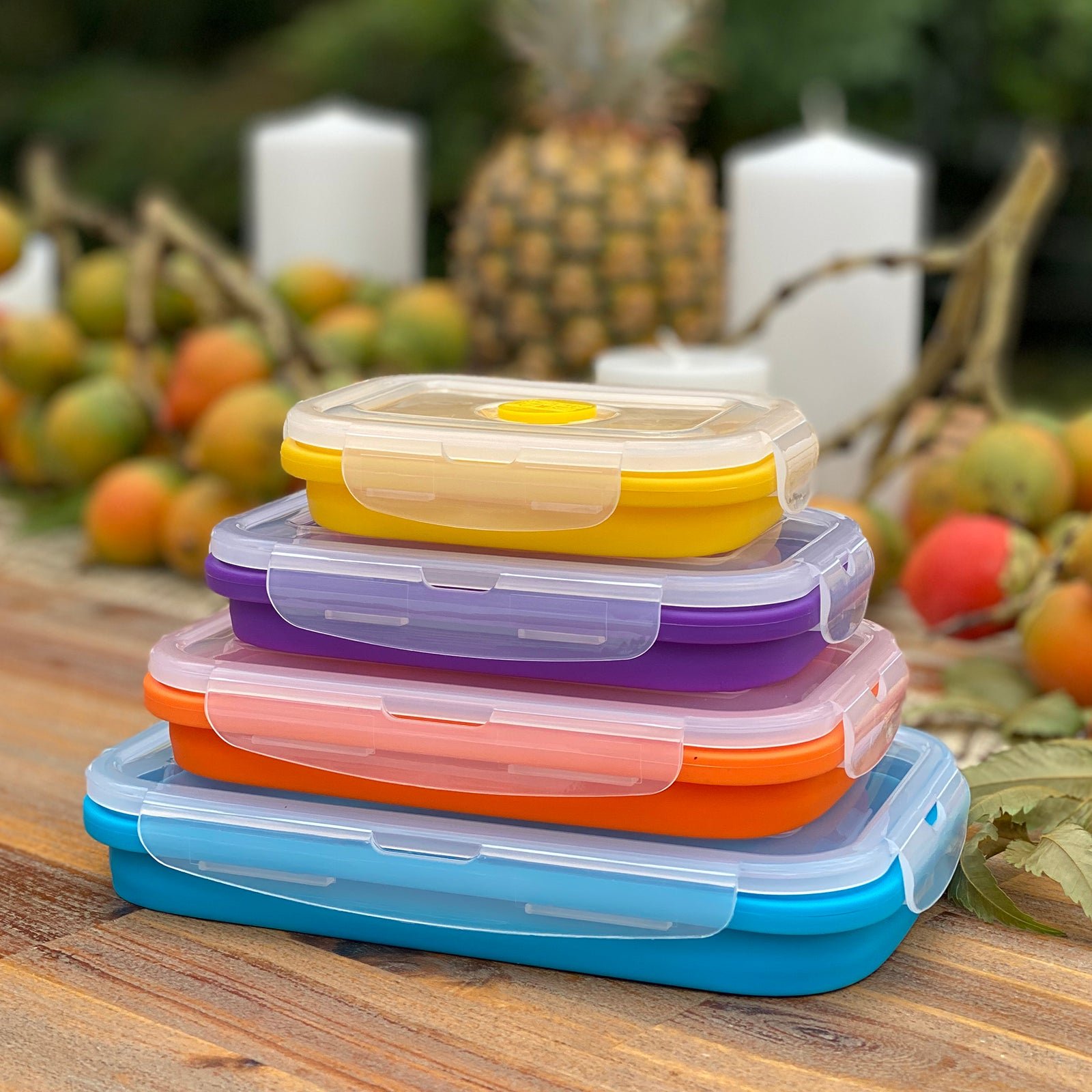 Rectangle Silicone Containers Signature Set (4-pc) — 350, 540, 800 & 1200 ml - Image 3