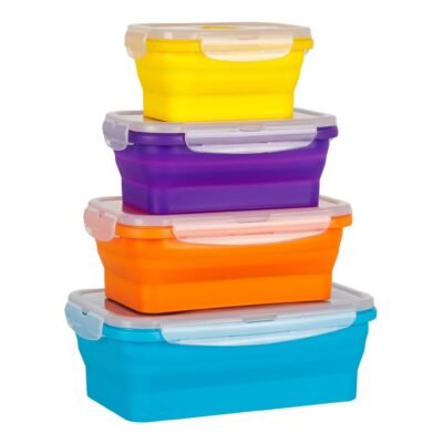 Rectangle Silicone Containers Signature Set (4-pc) — 350, 540, 800 & 1200 ml
