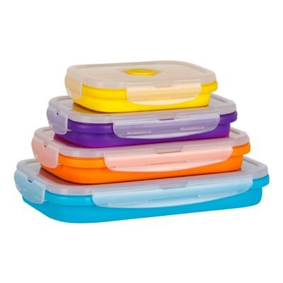 Alternative view of Rectangle Silicone Containers Signature Set (4-pc) — 350, 540, 800 & 1200 ml